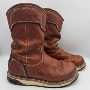 Georgia Boot GB00349 Mens 10 Inch Wedge Sole Soft Toe Work Boot Brown Leather 8M